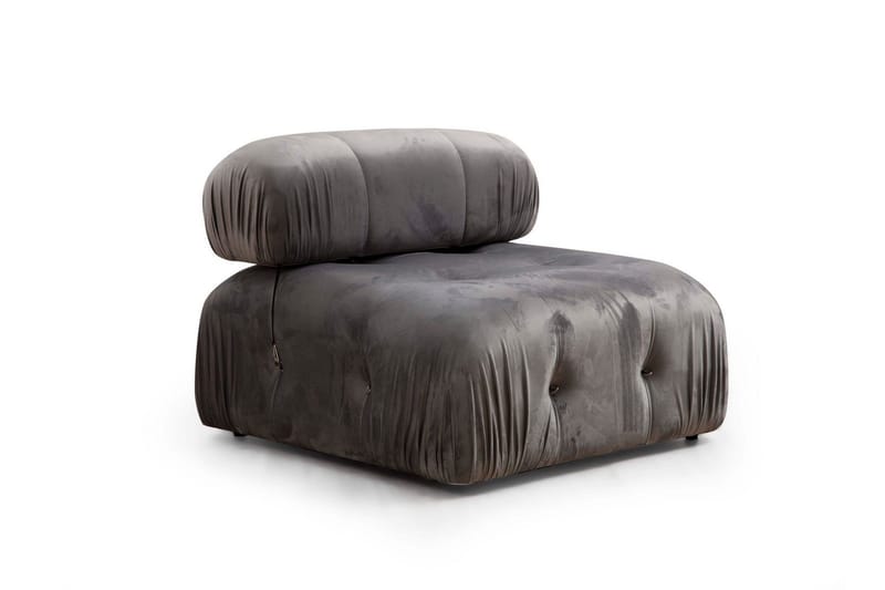 Belgin Bubblig Soffa 3-sits med fasta armstöd och repdetaljer - Grå - Möbler - Vardagsrum - Soffor - Modulsoffor - Komplett modulsoffa