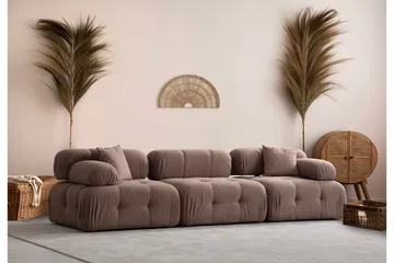 Belgin Bubblig Soffa 3-sits med utfällbara armstöd och ryggstöd - Cappuccino - Möbler - Vardagsrum - Soffor - Modulsoffor - Komplett modulsoffa