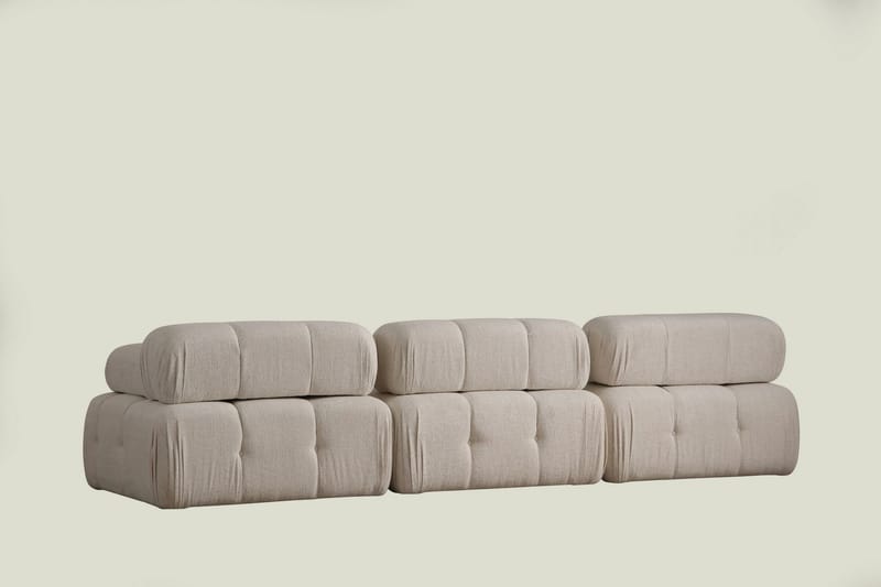 Belgin Bubblig Soffa 3-sits med utfällbara armstöd och ryggstöd - Ljusbeige / Beige - Möbler - Vardagsrum - Soffor - Modulsoffor - Komplett modulsoffa