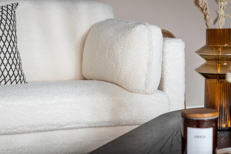 Boom 3-sits soffa, teddymaterial - Vit - Möbler - Vardagsrum - Soffor - 3-sits soffor