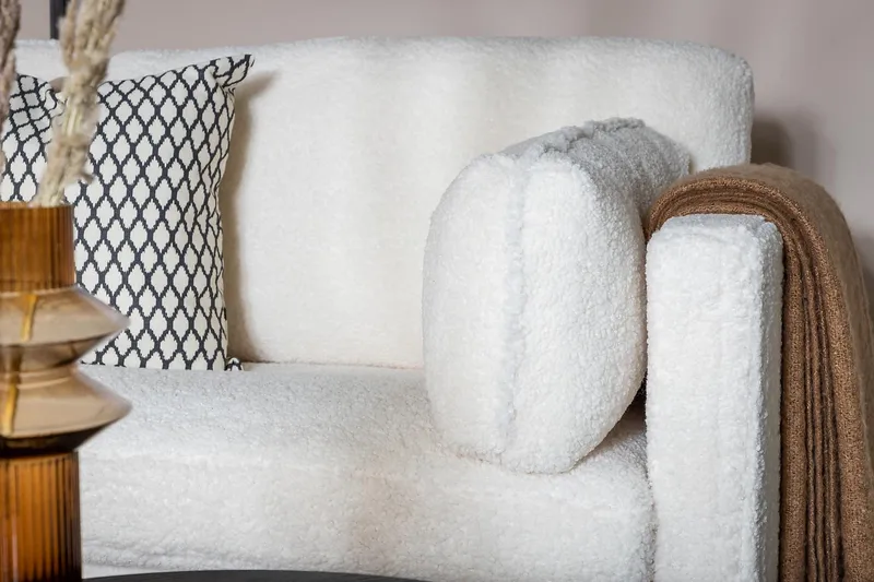 Boom 3-sits soffa, teddymaterial - Vit - Möbler - Vardagsrum - Soffor - 3-sits soffor