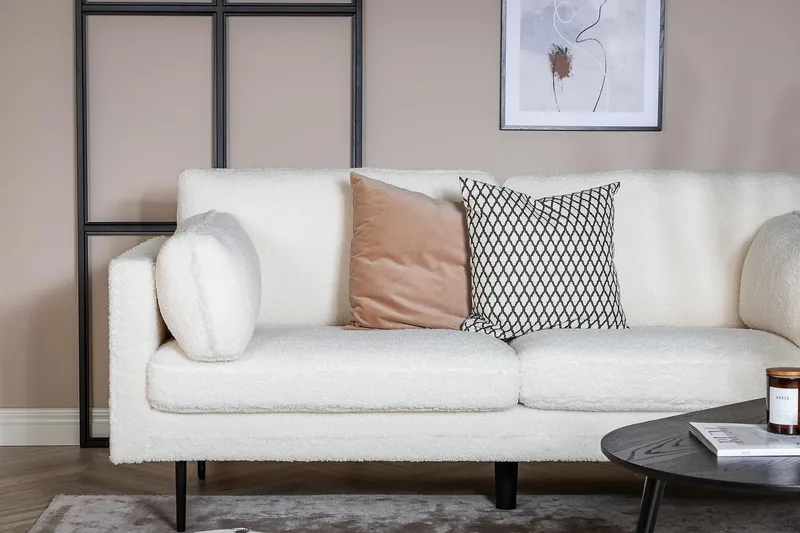 Boom 3-sits soffa, teddymaterial - Vit - Möbler - Vardagsrum - Soffor - 3-sits soffor