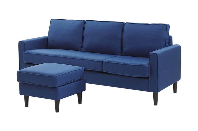 BOTTOS Soffa med Fotpall Blå - Möbler - Vardagsrum - Soffor - 3-sits soffor
