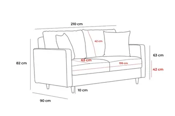 Braneles Soffa 3-sits - Beige - Möbler - Vardagsrum - Soffor - 3-sits soffor