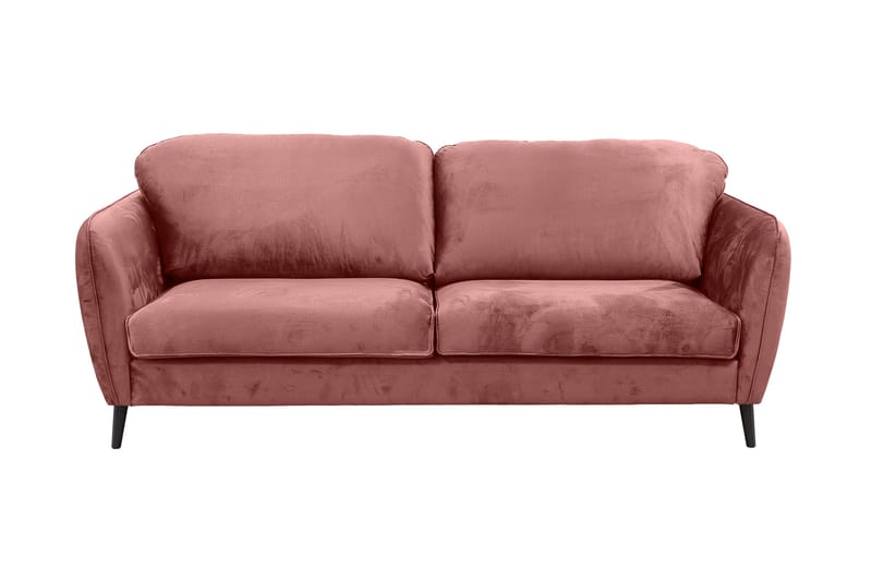 BRUVIK 3-sits Soffa Rosa, skumfylld med träben - 3-sits soffor