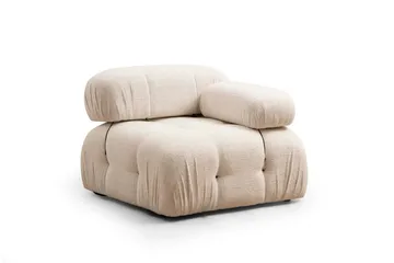 Bubblig Soffa 3-sits Belgin med fasta armstöd och repdetaljer - Ljusbeige - Möbler - Vardagsrum - Soffor - Modulsoffor - Komplett modulsoffa