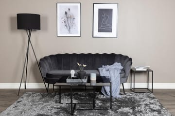 Calais 3-sits Snäckformad Sammetssoffa 181 cm - Grå - Möbler - Vardagsrum - Soffor - 3-sits soffor