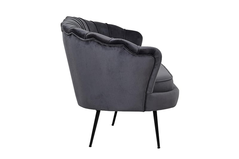 Calais 3-sits Snäckformad Sammetssoffa 181 cm - Grå - Möbler - Vardagsrum - Soffor - 3-sits soffor