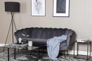 Calais 3-sits Snäckformad Sammetssoffa 181 cm - Grå - Möbler - Vardagsrum - Soffor - 3-sits soffor