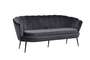 Calais 3-sits Snäckformad Sammetssoffa 181 cm - Grå - Möbler - Vardagsrum - Soffor - 3-sits soffor