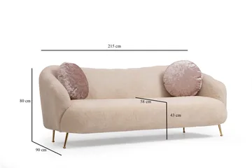 Caraquet Soffa 3-sits - Beige - Möbler - Vardagsrum - Soffor - 3-sits soffor