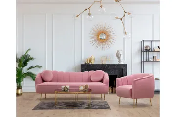 Caraquet Soffa 3-sits - Rosa - Möbler - Vardagsrum - Soffor - 3-sits soffor