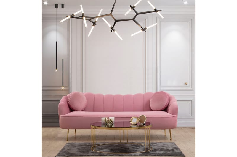Caraquet Soffa 3-sits - Rosa - Möbler - Vardagsrum - Soffor - 3-sits soffor