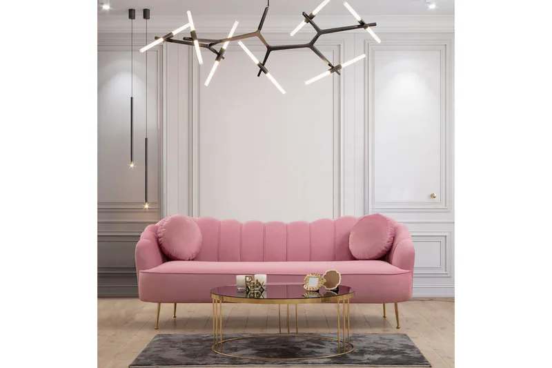 Caraquet Soffa 3-sits - Rosa - Möbler - Vardagsrum - Soffor - 3-sits soffor