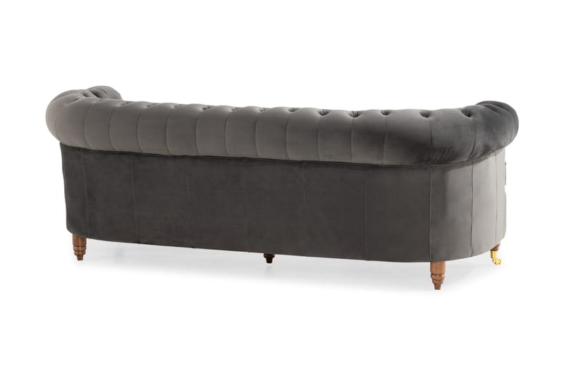 CHESTERFIELD LUX Soffa Svängd Grå - 3-sits soffor - chesterfield soffor