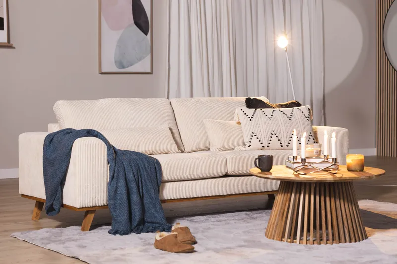 Copenhagen 3-sits Manchestersoffa - Beige - Möbler - Vardagsrum - Soffor - 3-sits soffor