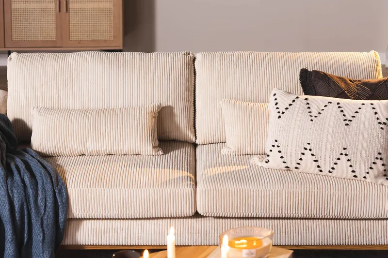 Copenhagen 3-sits Manchestersoffa - Beige - Möbler - Vardagsrum - Soffor - 3-sits soffor