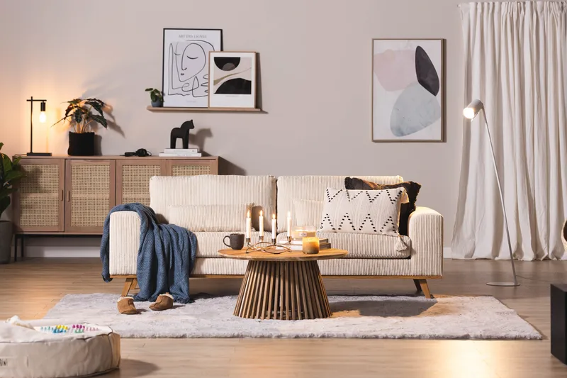 Copenhagen 3-sits Manchestersoffa - Beige - Möbler - Vardagsrum - Soffor - 3-sits soffor