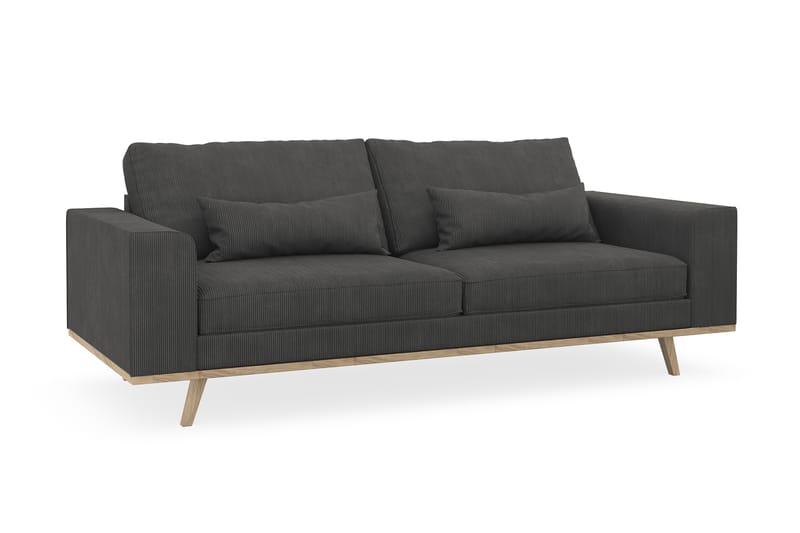 Copenhagen 3-sits Manchestersoffa - Mörkgrå - Möbler - Vardagsrum - Soffor - 3-sits soffor