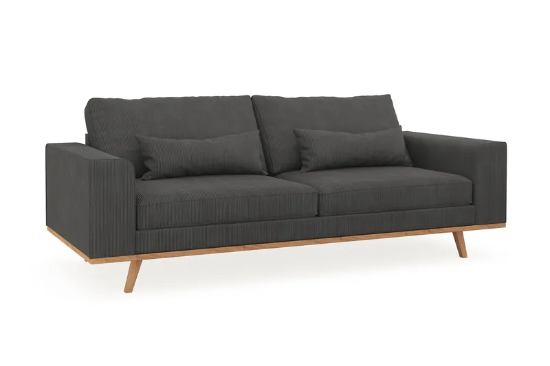 Copenhagen 3-sits Manchestersoffa - Mörkgrå - Möbler - Vardagsrum - Soffor - 3-sits soffor