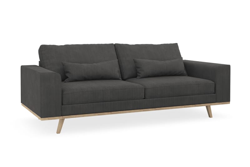 Copenhagen 3-sits Manchestersoffa - Mörkgrå - Möbler - Vardagsrum - Soffor - 3-sits soffor