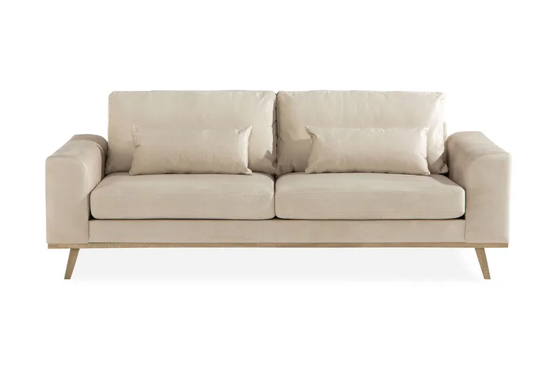 Copenhagen 3-sits Sammetssoffa, Beige