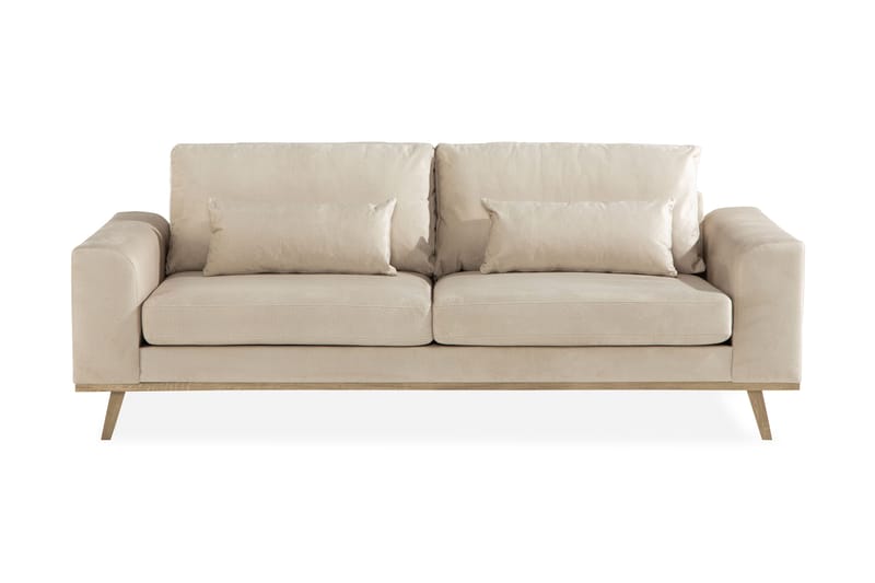 Copenhagen 3-sits Sammetssoffa - Beige - Möbler - Vardagsrum - Soffor - 3-sits soffor