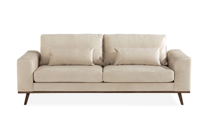 Copenhagen 3-sits Sammetssoffa - Beige - Möbler - Vardagsrum - Soffor - 3-sits soffor