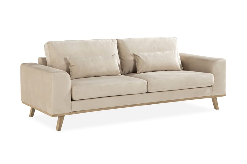 Copenhagen 3-sits Sammetssoffa - Beige - Möbler - Vardagsrum - Soffor - 3-sits soffor
