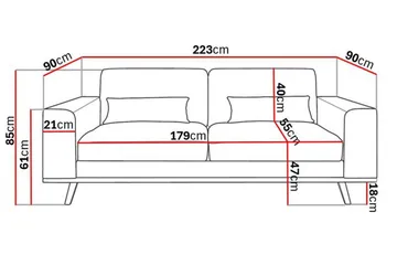 Copenhagen 3-sits Sammetssoffa - Beige - Möbler - Vardagsrum - Soffor - 3-sits soffor
