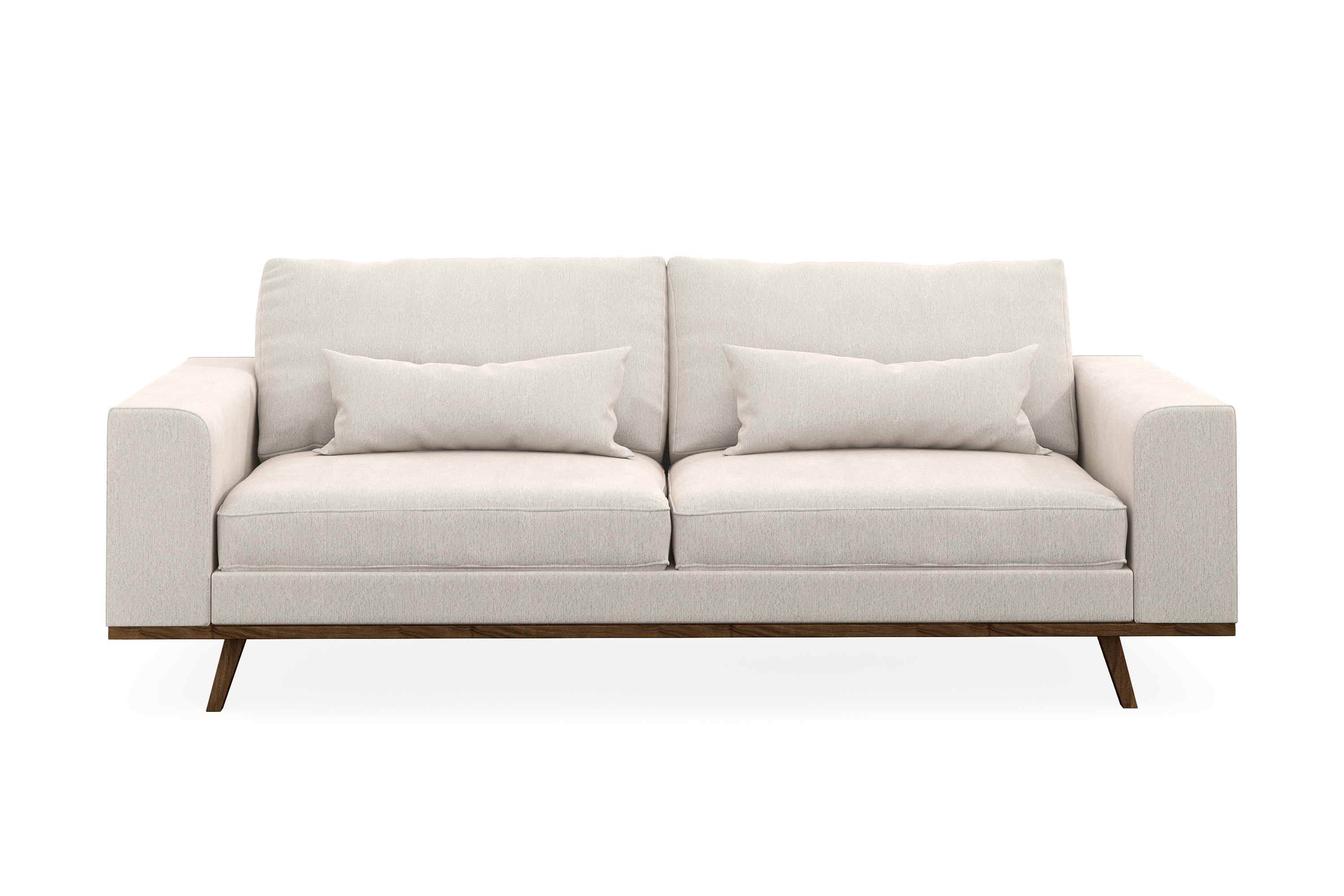 copenhagen 3-sits sammetssoffa - krämvit