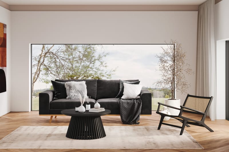 Copenhagen 3-sits Sammetssoffa - Mörkgrå - Möbler - Vardagsrum - Soffor - 3-sits soffor