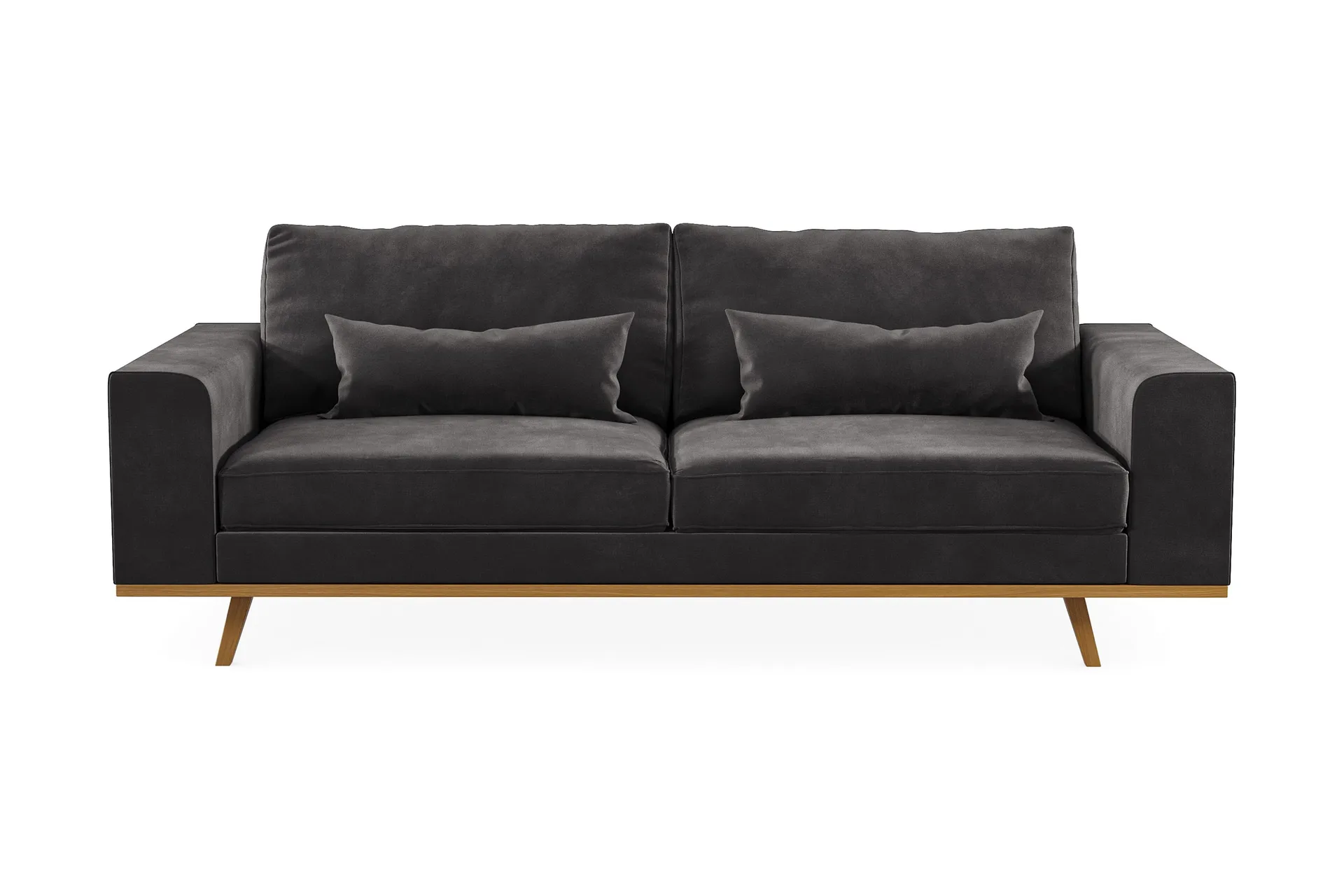 copenhagen 3-sits sammetssoffa - mörkgrå