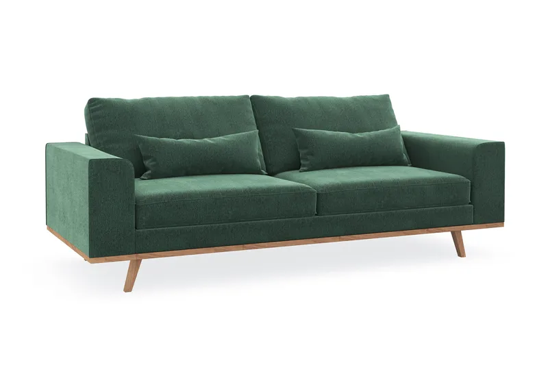 Copenhagen 3-sits Sammetssoffa - Mörkgrön - Möbler - Vardagsrum - Soffor - 3-sits soffor