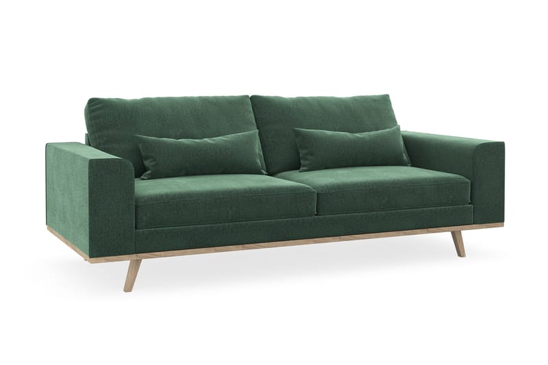 Copenhagen 3-sits Sammetssoffa - Mörkgrön - Möbler - Vardagsrum - Soffor - 3-sits soffor