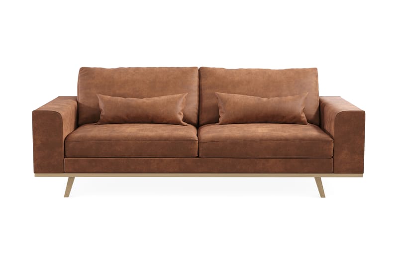 Copenhagen 3-sits Soffa i Konstläder - Brun - Möbler - Vardagsrum - Soffor - 3-sits soffor