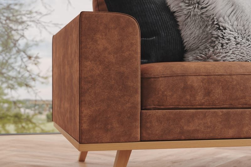 Copenhagen 3-sits Soffa i Konstläder - Brun - Möbler - Vardagsrum - Soffor - 3-sits soffor