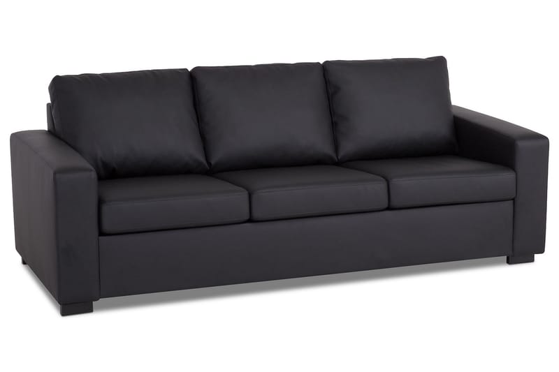 Crazy 3-sits Soffa i Konstläder - Svart - Möbler - Vardagsrum - Soffor - 3-sits soffor