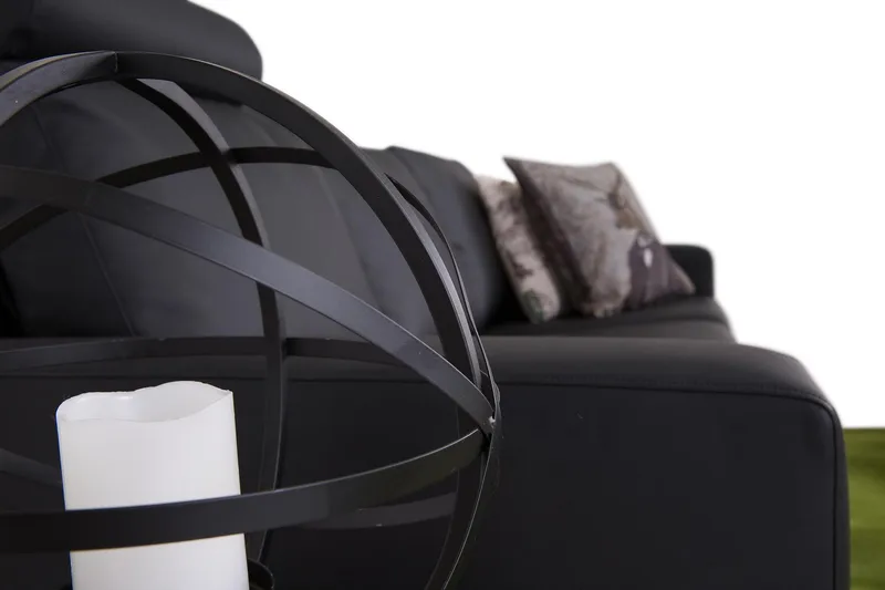 Crazy 3-sits Soffa i Konstläder - Svart - Möbler - Vardagsrum - Soffor - 3-sits soffor