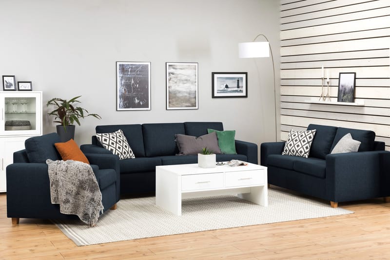 Crazy 3-sits Tygsoffa - Blå - Möbler - Vardagsrum - Soffor - 3-sits soffor