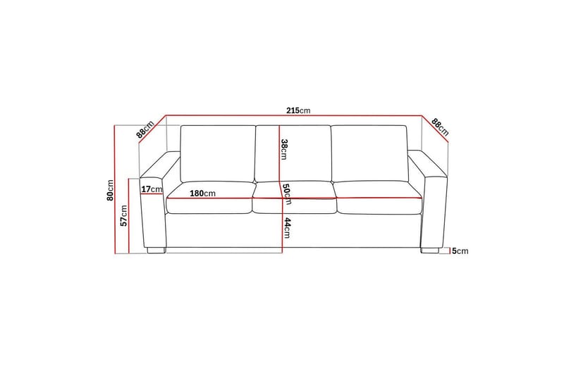 Crazy 3-sits Tygsoffa - Blå - Möbler - Vardagsrum - Soffor - 3-sits soffor