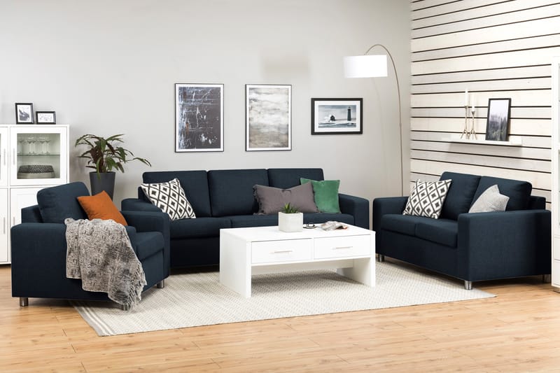Crazy 3-sits Tygsoffa - Blå - Möbler - Vardagsrum - Soffor - 3-sits soffor