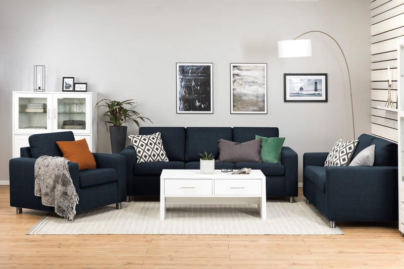 Crazy 3-sits Tygsoffa - Blå - Möbler - Vardagsrum - Soffor - 3-sits soffor