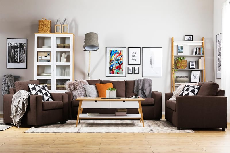 Crazy 3-sits Tygsoffa - Brun - Möbler - Vardagsrum - Soffor - 3-sits soffor