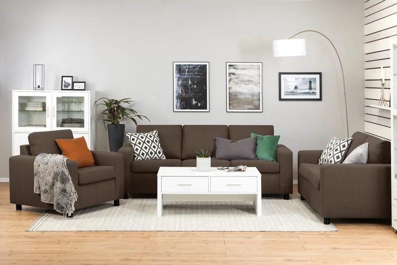 Crazy 3-sits Tygsoffa - Brun - Möbler - Vardagsrum - Soffor - 3-sits soffor