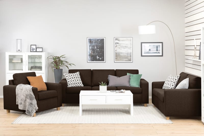 Crazy 3-sits Tygsoffa - Brun - Möbler - Vardagsrum - Soffor - 3-sits soffor