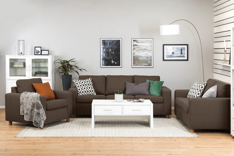 Crazy 3-sits Tygsoffa - Brun - Möbler - Vardagsrum - Soffor - 3-sits soffor