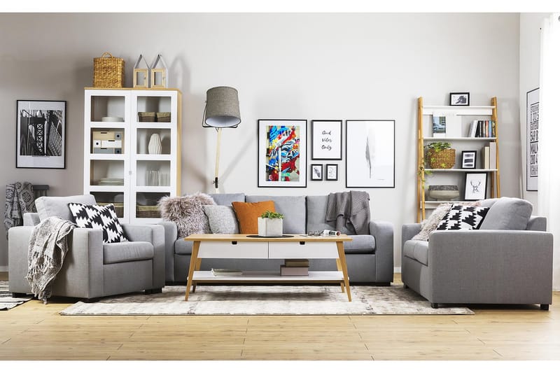 Crazy 3-sits Tygsoffa - Grå - Möbler - Vardagsrum - Soffor - 3-sits soffor