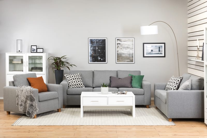 Crazy 3-sits Tygsoffa - Grå - Möbler - Vardagsrum - Soffor - 3-sits soffor