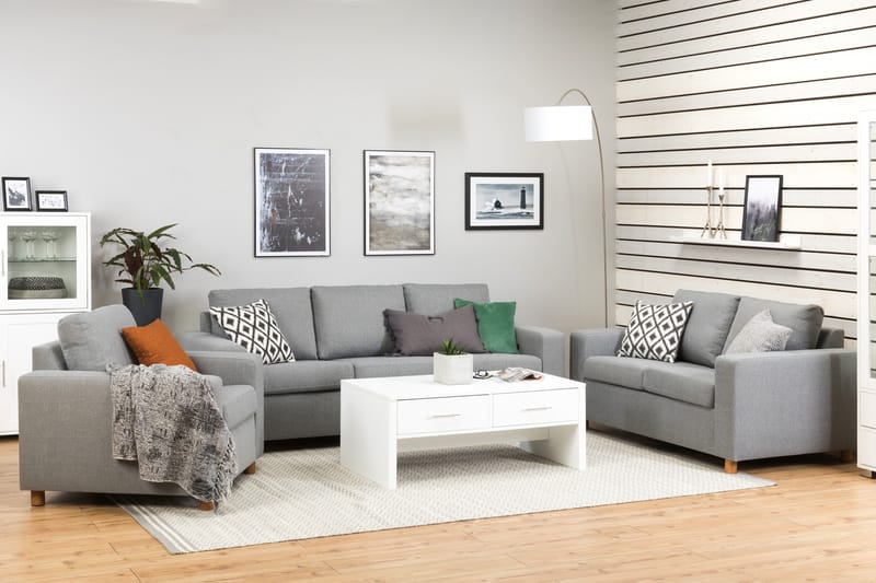 Crazy 3-sits Tygsoffa - Grå - Möbler - Vardagsrum - Soffor - 3-sits soffor